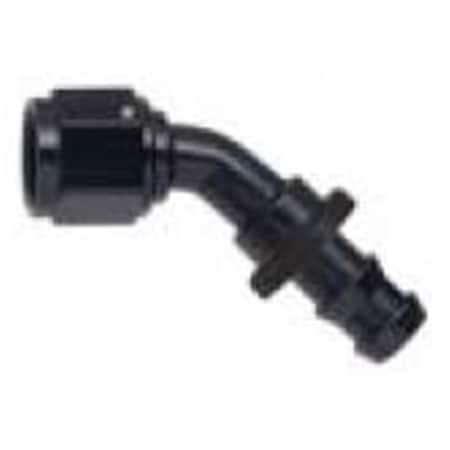 Geared2Golf 204512-BL 45 deg -12 AN Race Hose End 8000 Push-Lite, Black GE2620769